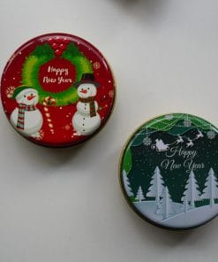 Alternative view of Yılbaşı Temalı Yuvarlak Teneke Kutu