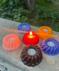 Dekoratif Kek Kalıbı Mum - 2 Asetat Kutu İçerisinde Şık Hediyelik