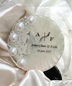 Kişiye Özel İnci ve Gümüş Varak Detaylı Epoksi Magnet - 1