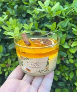 Portakal ve Tarçın Kokulu Tasarım Bardak Mum