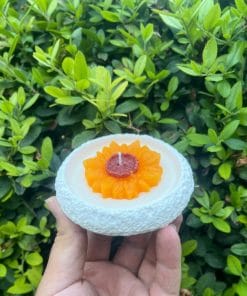 Alternative view of 5 Adet Vanilya ve Ay Çiçekli Taş Mum Söz Nişan Düğün Hediyelik